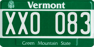 VT license plate XXO083