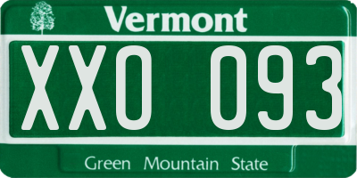 VT license plate XXO093