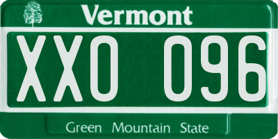 VT license plate XXO096