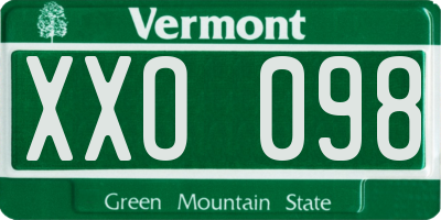 VT license plate XXO098