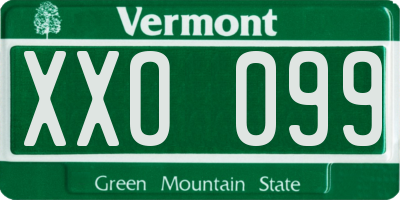 VT license plate XXO099