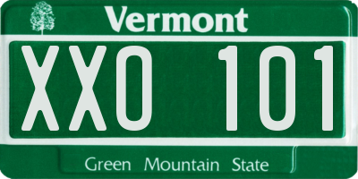 VT license plate XXO101