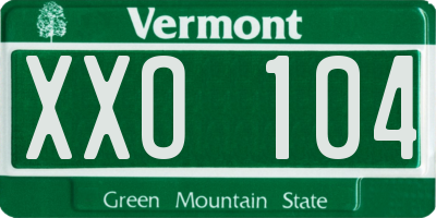 VT license plate XXO104