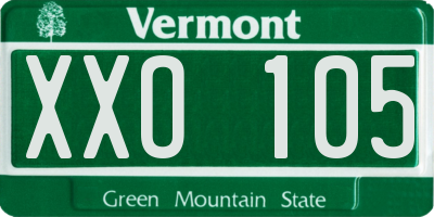 VT license plate XXO105