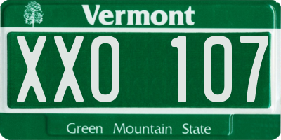 VT license plate XXO107