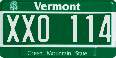 VT license plate XXO114