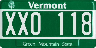 VT license plate XXO118