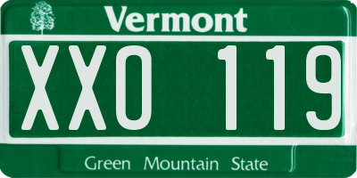 VT license plate XXO119
