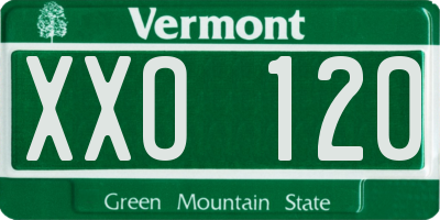 VT license plate XXO120
