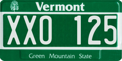 VT license plate XXO125