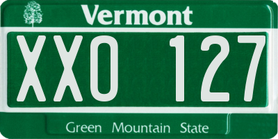 VT license plate XXO127