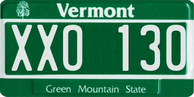 VT license plate XXO130