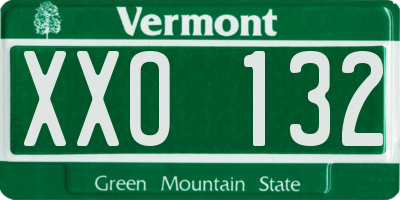 VT license plate XXO132