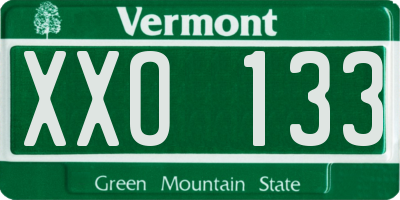 VT license plate XXO133
