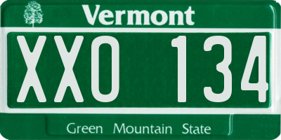 VT license plate XXO134
