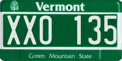 VT license plate XXO135