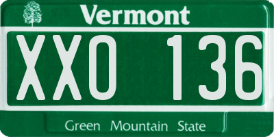 VT license plate XXO136