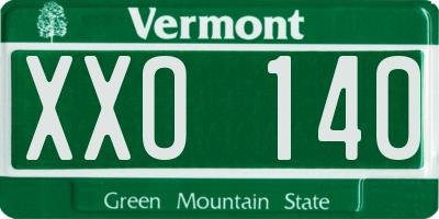VT license plate XXO140