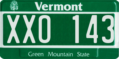 VT license plate XXO143
