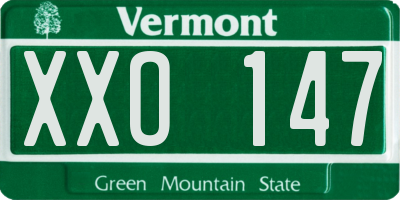 VT license plate XXO147
