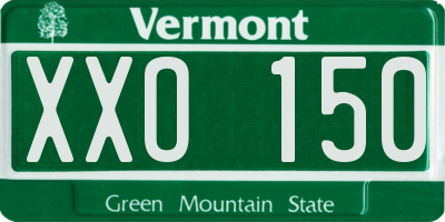 VT license plate XXO150