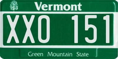 VT license plate XXO151