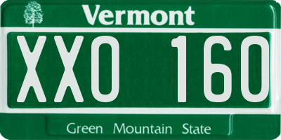 VT license plate XXO160