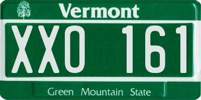 VT license plate XXO161