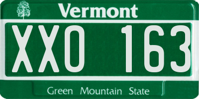 VT license plate XXO163