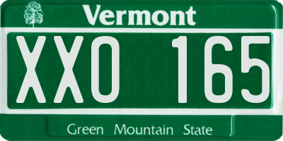 VT license plate XXO165