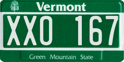 VT license plate XXO167