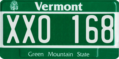VT license plate XXO168