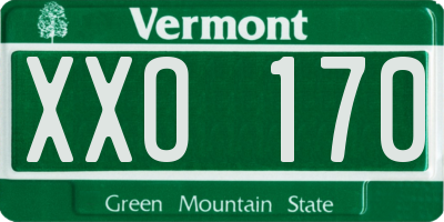 VT license plate XXO170