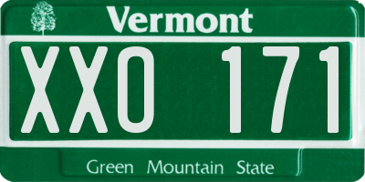 VT license plate XXO171
