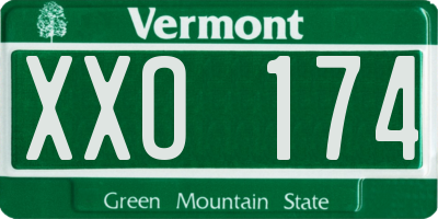 VT license plate XXO174
