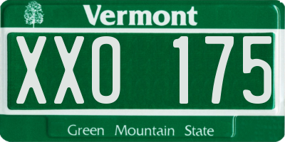 VT license plate XXO175