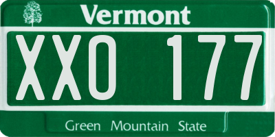 VT license plate XXO177