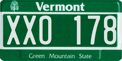 VT license plate XXO178