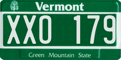 VT license plate XXO179