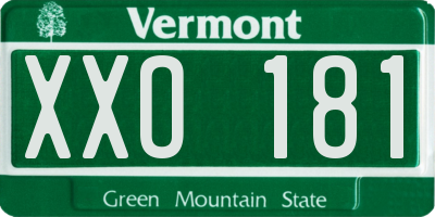 VT license plate XXO181