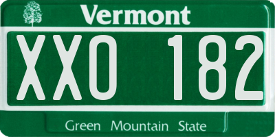 VT license plate XXO182