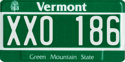 VT license plate XXO186