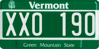 VT license plate XXO190