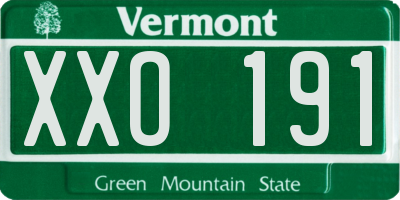 VT license plate XXO191