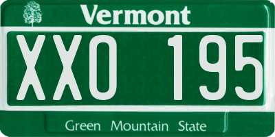 VT license plate XXO195
