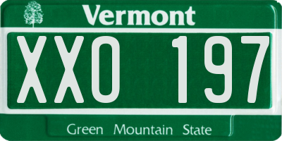 VT license plate XXO197