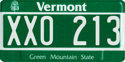 VT license plate XXO213