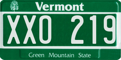 VT license plate XXO219