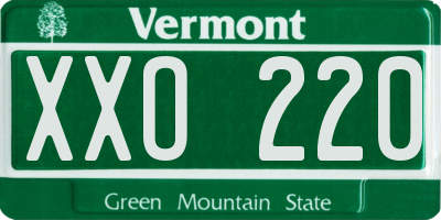 VT license plate XXO220