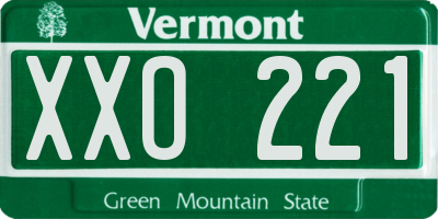 VT license plate XXO221